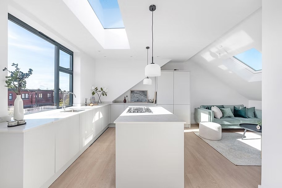 Kitchen and living space in one of the Tooting SW17 flats