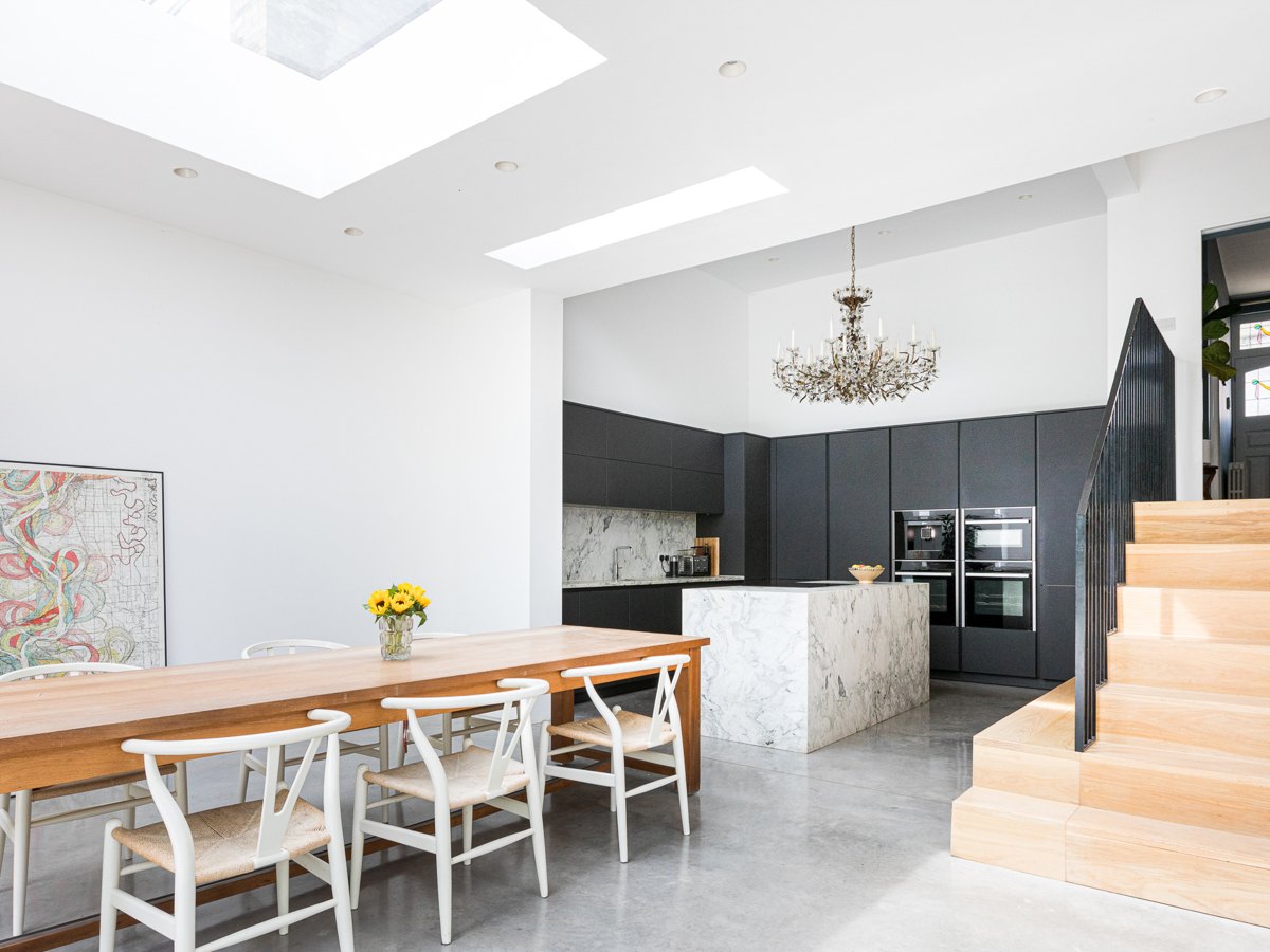 Kitchen and dining space in the Winchmore Hill N21 house